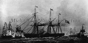 Hindustan leaving Southampton 1842